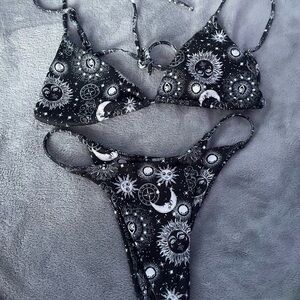 Black and White Celestial Bikini Set